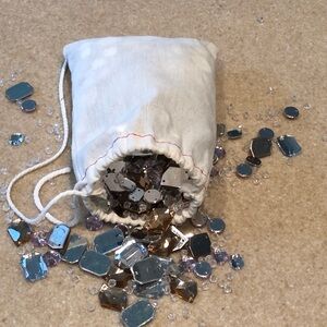 Sew On Embellishment Gems and clear beads-Blush pink and clear crystal